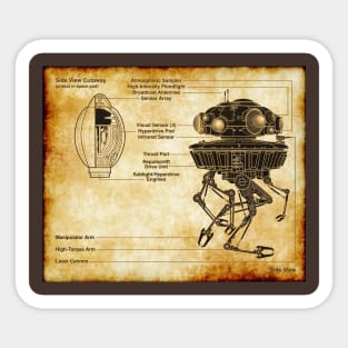 Alien Probe Parchment Blueprint Sticker